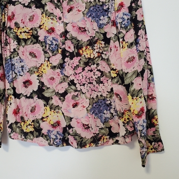 Rebecca Taylor 100% Raw Silk Lavinia Rose Print Top - Picture 4 of 8